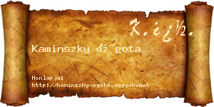 Kaminszky Ágota névjegykártya